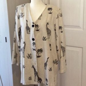 Drapers Damons Button Front Giraffee and Palm Tree Jacket